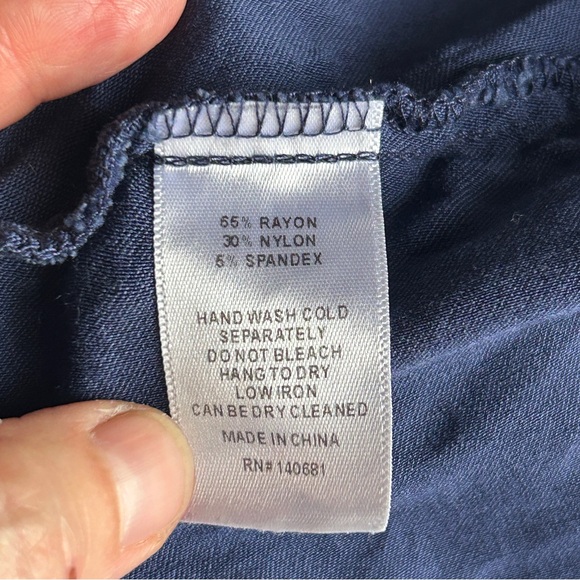 Unique Vintage 1950s Retro Plus Size Polkadot Button Blue Swing Dress, 3X / 20 - Picture 11 of 11